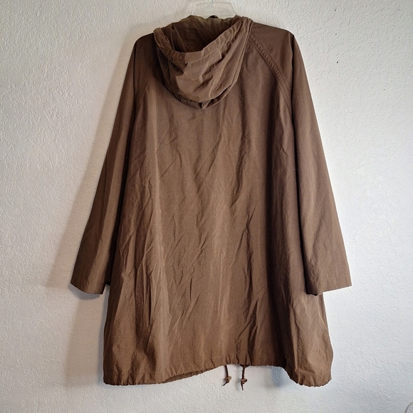 Eddie Bauer Brown Nylon Trekker Trench Pockets Size Large - Picture 2 of 16